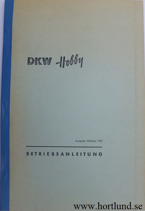 1954 DKW Hobby Instruktionsbok
