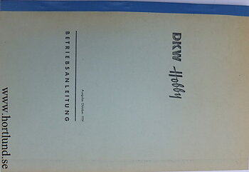 1954 DKW Hobby Instruktionsbok
