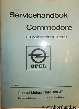 1971 Opel Commodore Servicehandbok supplement