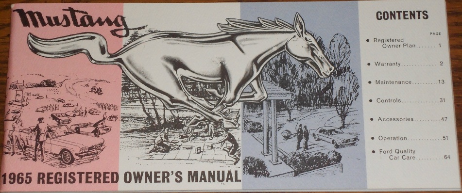 1965 Mustang Owner's Manual