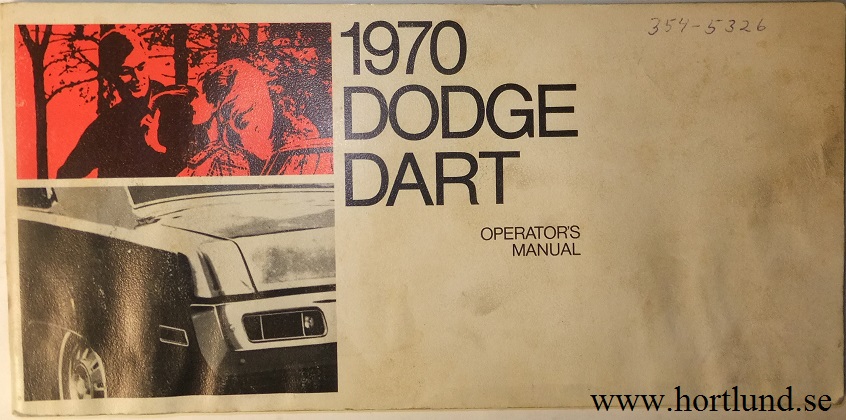 1970 Dodge Dart Operator's Manual