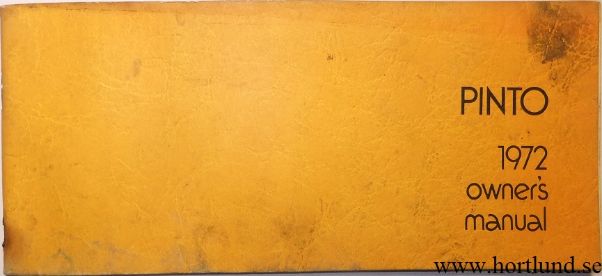 1972 Ford Pinto Owners Manual - 2