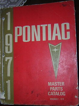 1971 Pontiac Master Parts & Accessories Catalog Chassis & Body Section