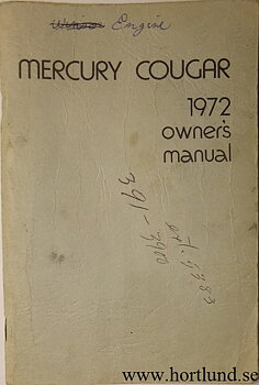 1972 Mercury Cougar Owners Manual