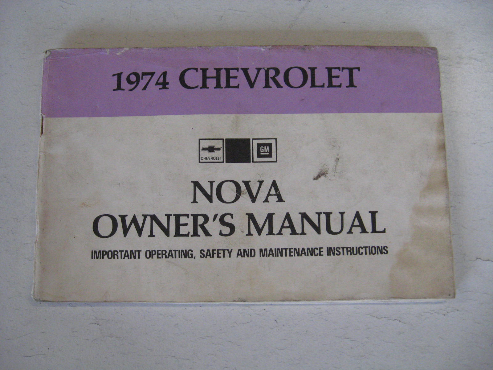 1974 Chevrolet Nova Owners Manual