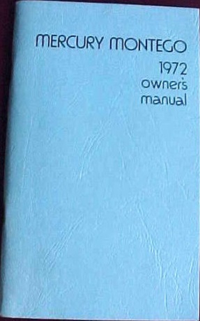 1972 Mercury Montego Owners Manual