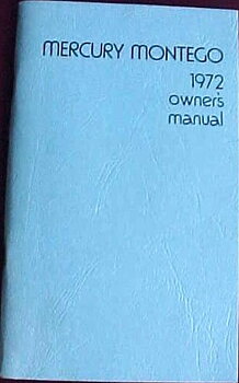 1972 Mercury Montego Owners Manual
