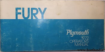 1972 Plymouth Fury Operators  Manual