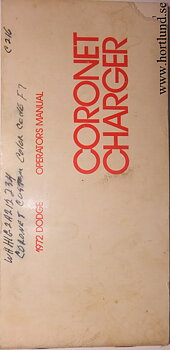 1972 Dodge Coronet Charger Operators Manual