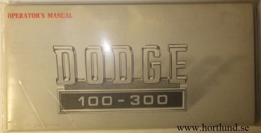 1970 Dodge Light Duty Trucks 100-300 Operator's Manual