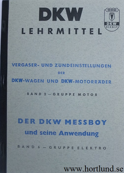 1937 - 1956 DKW förgasare och tändning instruktionsbok