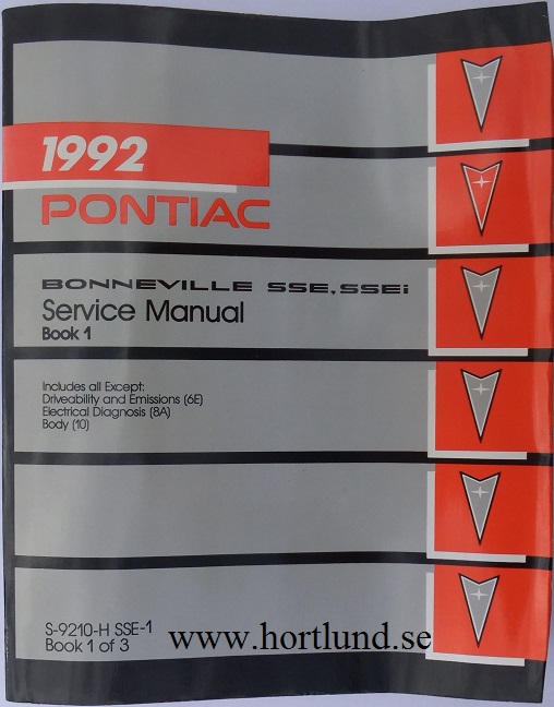 1992 Pontiac Bonneville SSE & SSEi Service Manual - 2