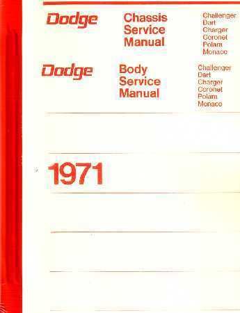 1971 Dodge Chassis och Body Service Manual alla modeller