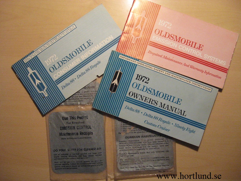 1972 Oldsmobile Delta 88 98 Custom Cruiser Owner's Manual