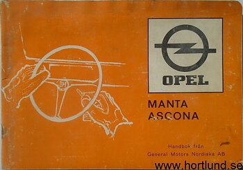 1972 Opel Manta Ascona Handbok