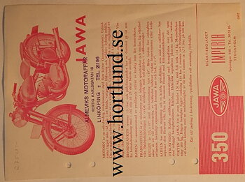 1953-1954 Jawa 350 broschyr