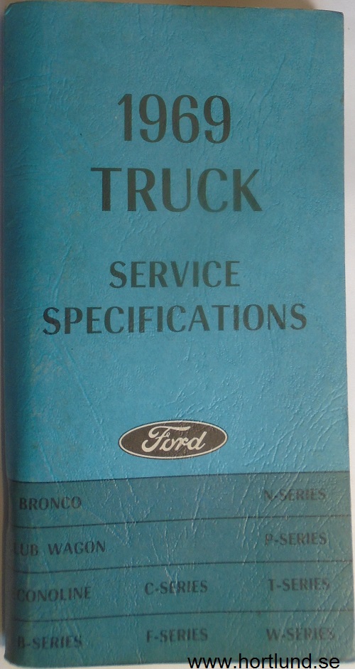 1969 Ford Truck Service Specifications