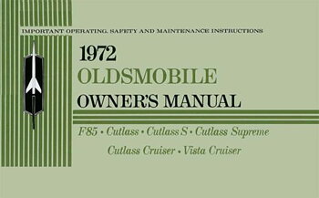 1972 Oldsmobile F85 Cutlass Owner's Manual