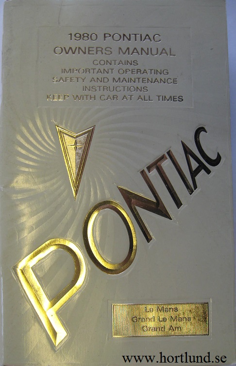 1980 Pontiac Le Mans Grand Am Owner's Manual