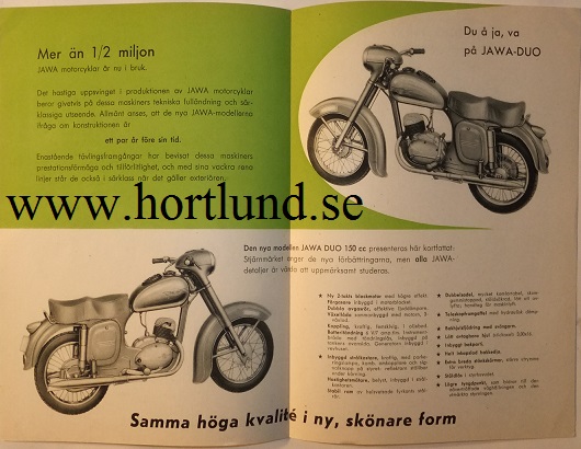 1956 Jawa-Duo 150 cc broschyr - 2