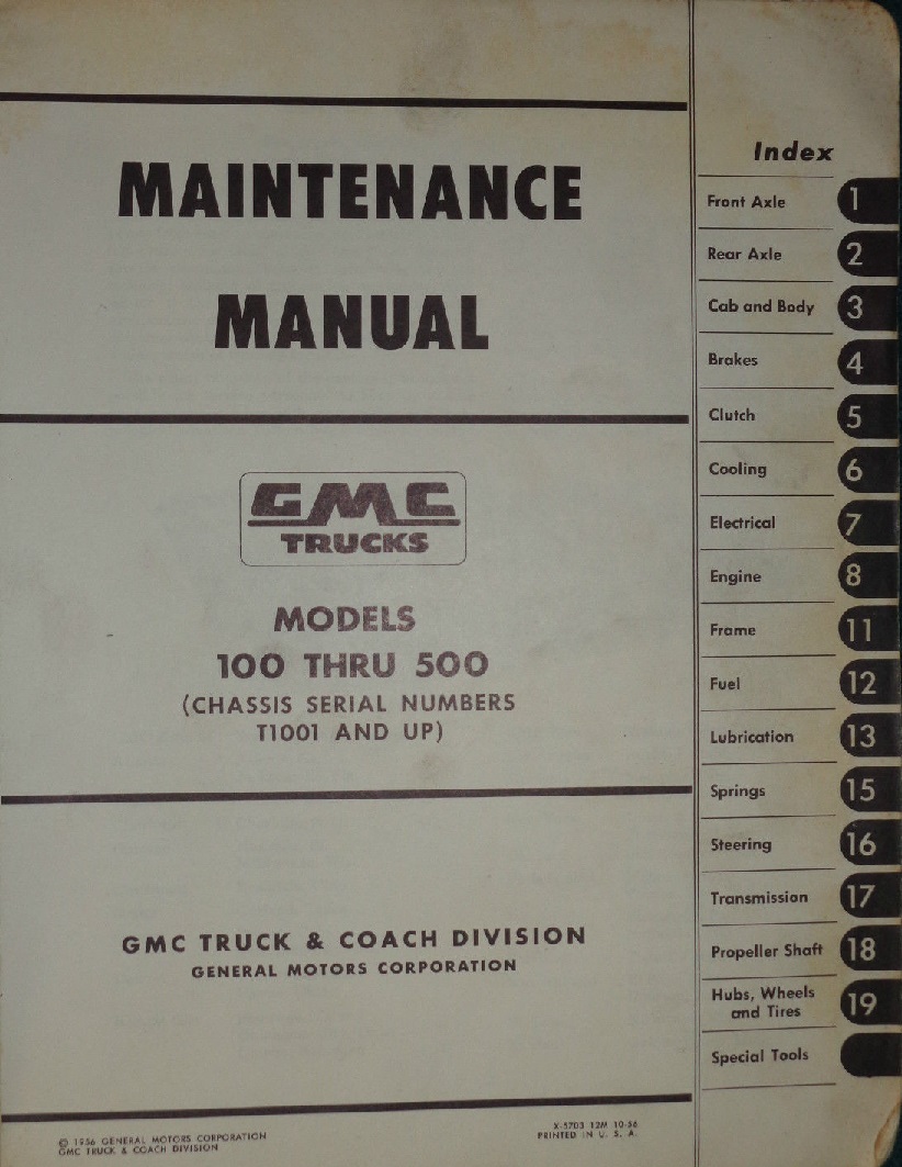 1957 - 1959 GMC 100-500 Truck Maintenance Manual - 2