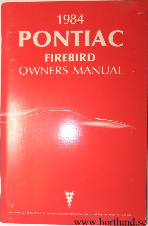 1984 Pontiac Firebird Owners Manual