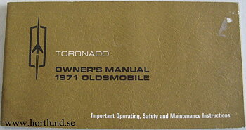 1971 Oldsmobile Toronado Owner's Manual