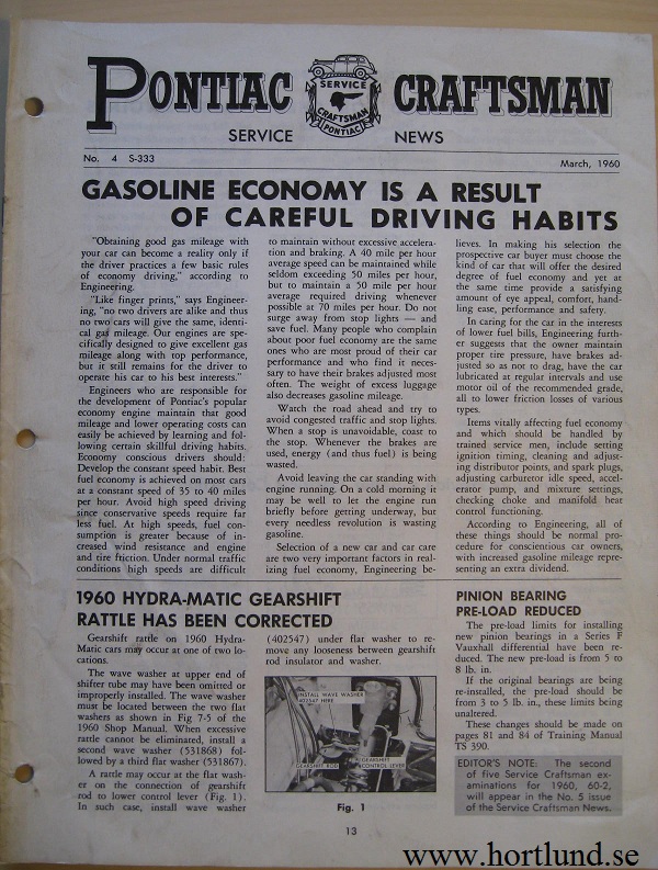 1960 Pontiac Craftsman Service News, March