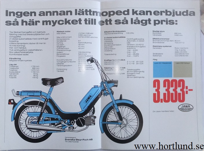 1990 Jawa Moped broschyr - 2
