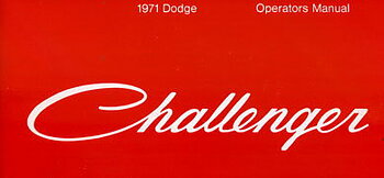 1971 Dodge Challenger Operators Manual