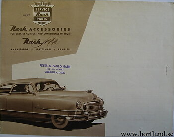 1951 Nash tillbehörsbroschyr alla modeller