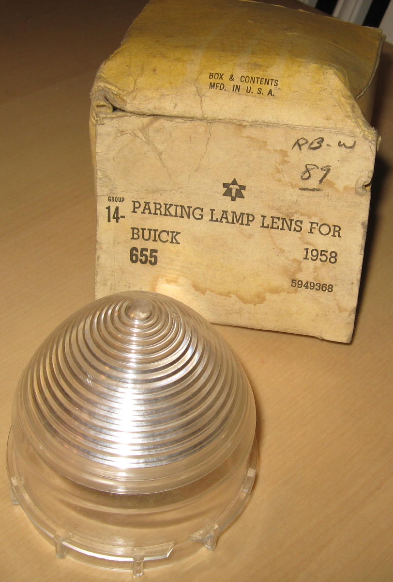 1958 Buick NOS glas till parkeringslykta blinkers 