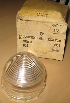 1958 Buick NOS glas till parkeringslykta blinkers 