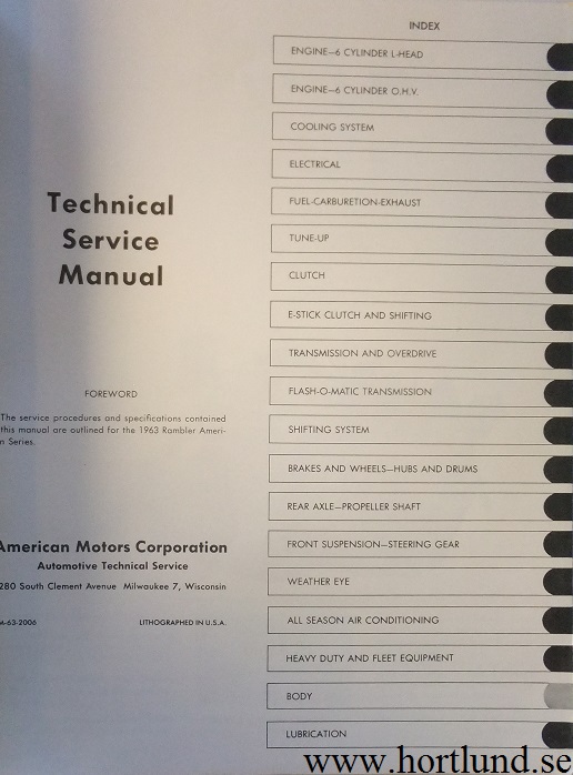 1963 Rambler American Technical Service Manual - 2