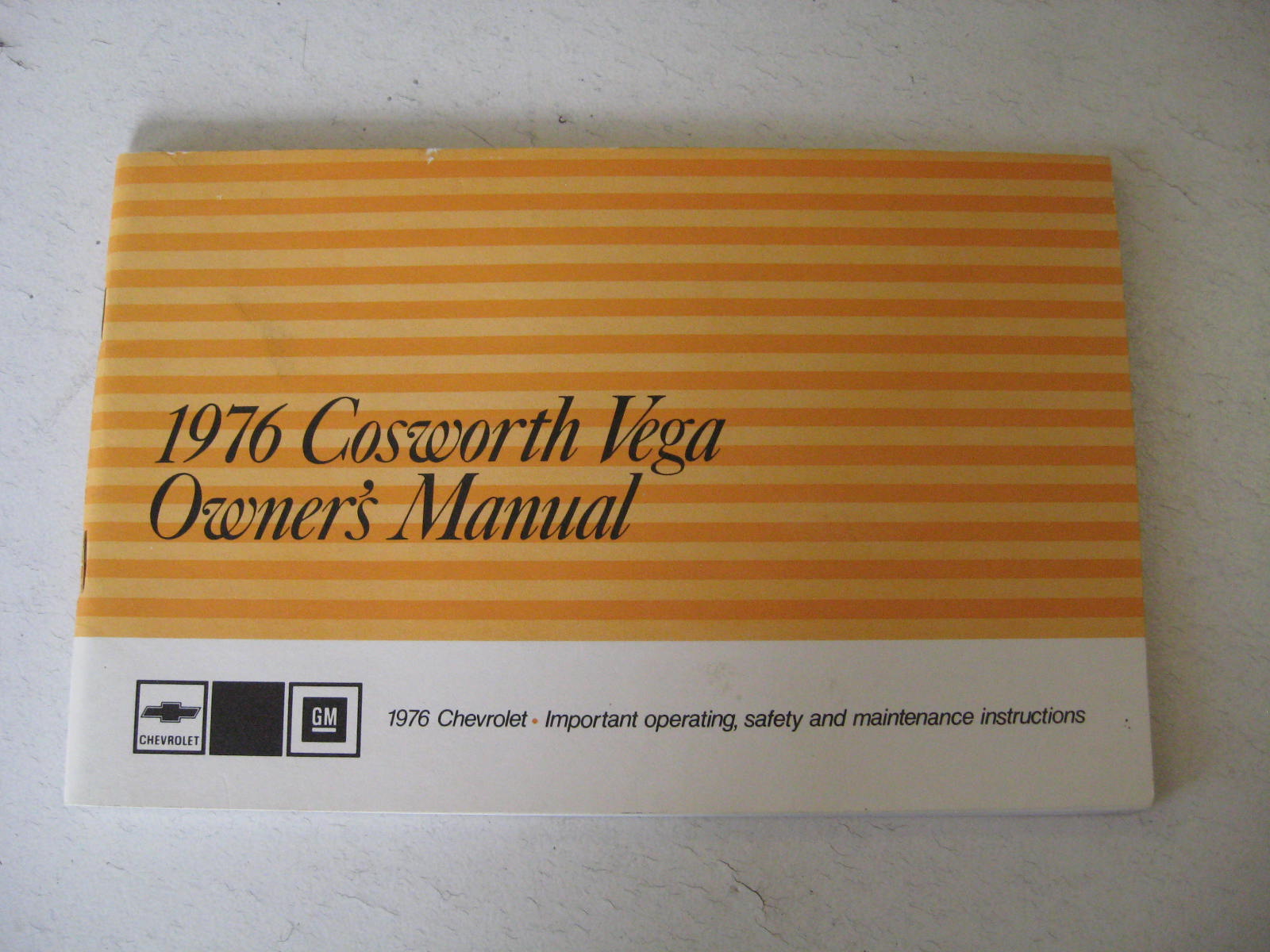 1976 Chevrolet Vega Cosworth Owners Manual