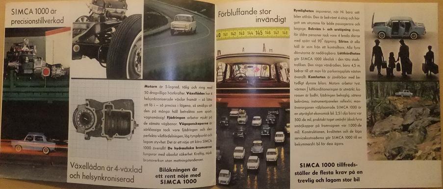1963 Simca 1000 broschyr svensk - 2