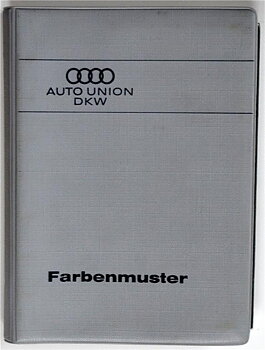 1964 DKW pärm med lackprover F102, F11, F12 S & F12 Roadster