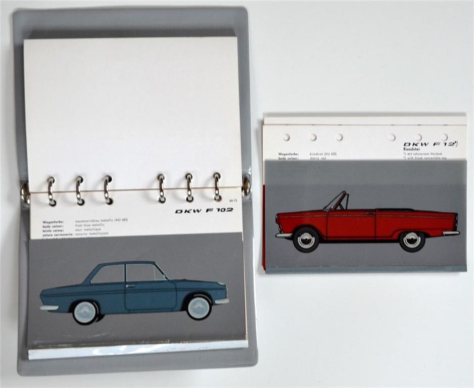 1964 DKW pärm med lackprover F102, F11, F12 S & F12 Roadster - 3