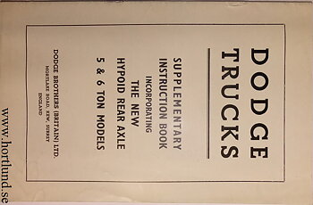 1950 - 1951 Dodge Truck 5 & 6 Ton Supplement Instruction Book