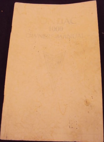 1985 Pontiac 1000 Owners Manual