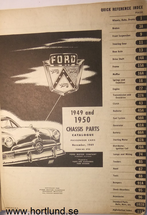 1949 - 1950 Ford car Chassis Parts Catalogue - 2
