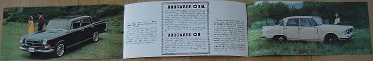 1967 Borgward 230 & 230 GL broschyr