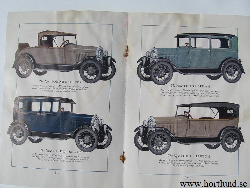 1928 Ford A och AA broschyr - 2