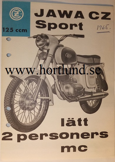 1965 CZ 125 Sport typ 473 broschyr