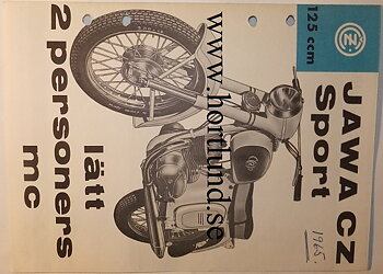 1965 CZ 125 Sport typ 473 broschyr