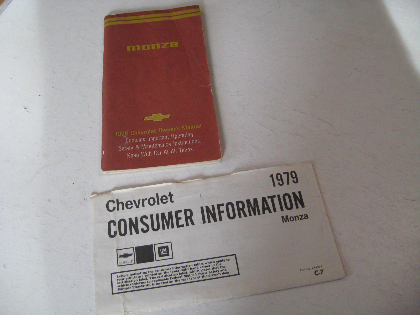 1979 Chevrolet Monza Owners Manual + Consumer Information