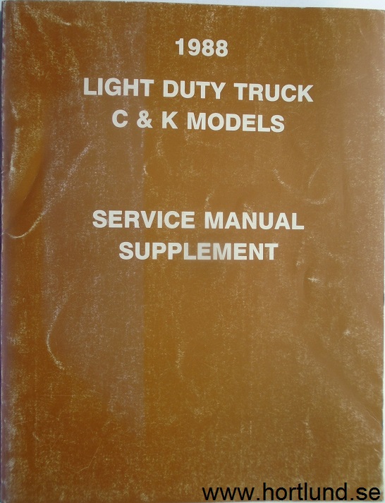 1988 GMC Light Duty Trucks Service Manual supplement C & K models