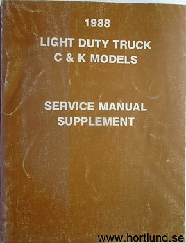 1988 GMC Light Duty Trucks Service Manual supplement C & K models