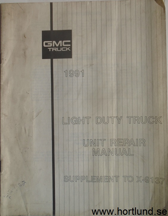 1991 GMC Light Duty Truck Unit Repair Manual supplement Borg-Warner