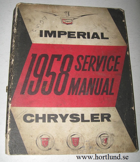 1958 Chrysler och Imperial Service Manual original